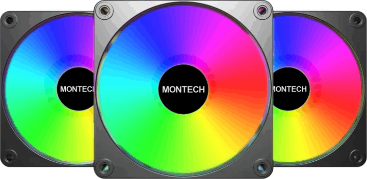 Montech GF120R V2 ARGB PWM 120mm Rendszerhűtő ventilátor 3db - Fekete Montech GF120R V2 ARGB PWM 120mm Rendszerhűtő ventilátor 3db - Fekete