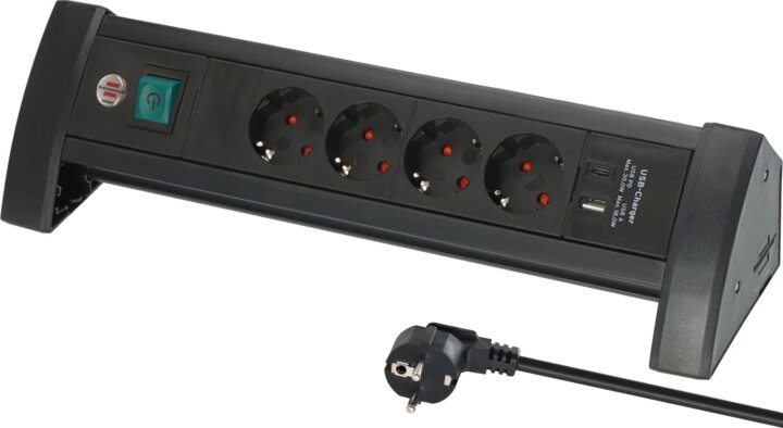 Brennenstuhl 230V USB-A / USB-C Hálózati elosztó 4 aljzatos 1,8m - Fekete