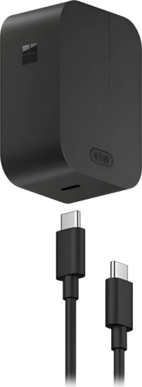 Microsoft Surface USB-C Hálózati Gyorstöltő Adapter 45W + USB-C kábel - Fekete