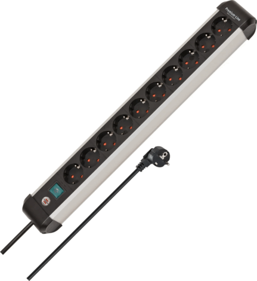 Brennenstuhl Premium Túlfeszültség védő elosztó 10 aljzatos 3m - Fekete