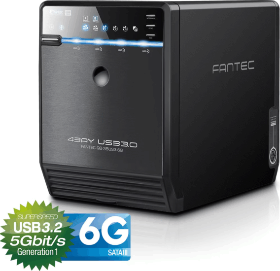 FANTEC QB-35US3-6G 4x3,5" USB 3.2 Külső HDD ház - Fekete FANTEC QB-35US3-6G 4x3,5" USB 3.2 Külső HDD ház - Fekete