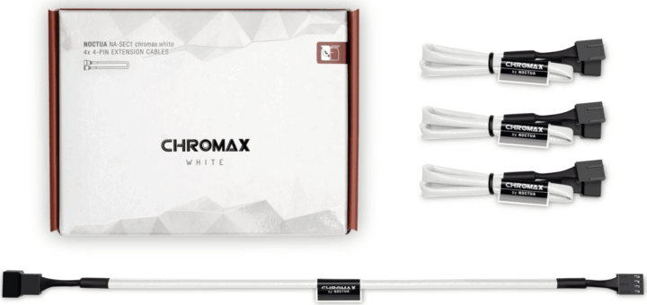 Noctua NA-SEC1 chromax.white 4-pin PWM ventilátor hosszabbító kábel 30cm - Fehér/Fekete