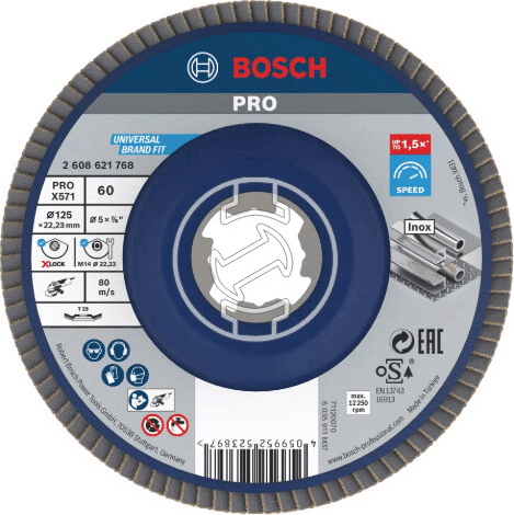 Bosch PRO X571 XLOCK Lamellás Csiszolókorong Ø125mm x 22,23 mm