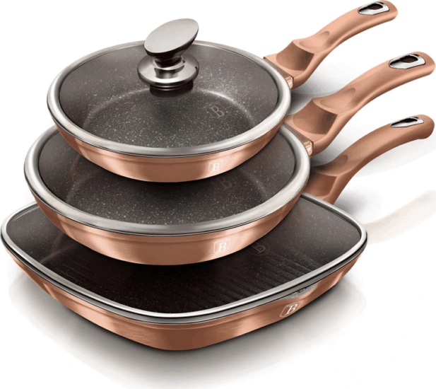 Berlinger Haus BH/6195 6 részes Serpenyő készlet 20 / 24 / 28 cm - Rosegold Berlinger Haus BH/6195 6 részes Serpenyő készlet 20 / 24 / 28 cm - Rosegold