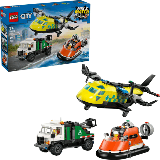 LEGO 60505 City Kombinált készlet repülőgéppel karbantartó járművel és légpárnás hajóval