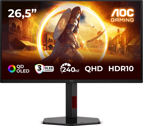 AOC 26.5" Q27G4ZDR 16:9 QHD OLED Gaming Monitor - Fekete