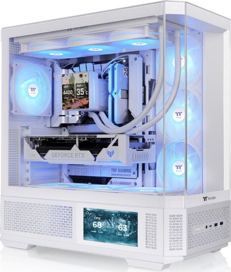 Thermaltake View 370 TG ARGB Midi Torony Számtógépház + 4db 120mm ventilátor - Fehér