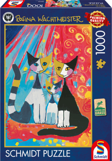 Schmidt Spiele 58659 Rosina Wachtmeister Boldog macskacsalád 1000 darabos puzzle
