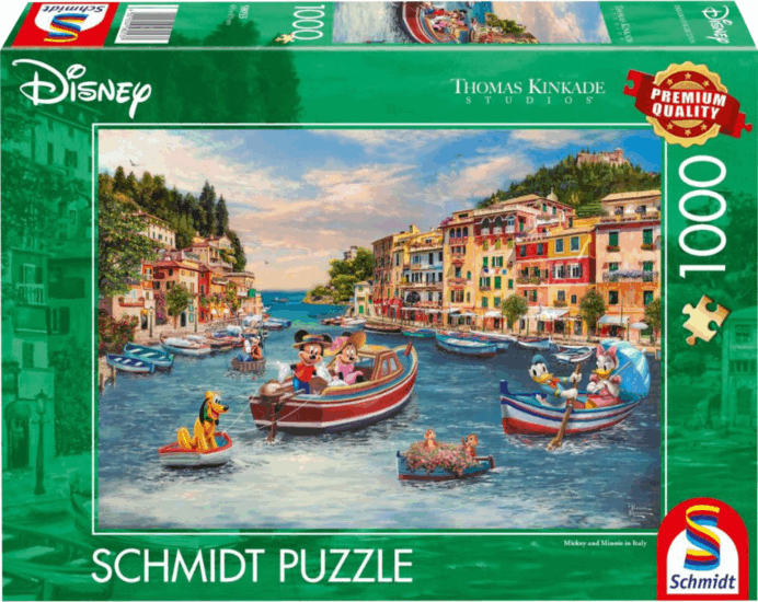 Schmidt Spiele 58053 Thomas Kinkade Studios Disney - Mickey és Minnie Olaszországban 1000 darabos puzzle