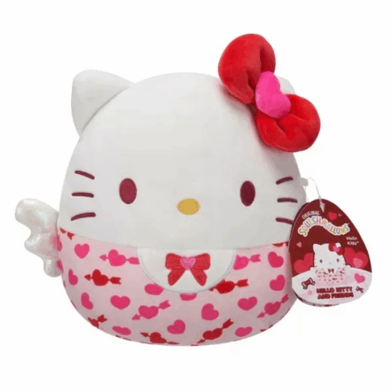 Squishmallows Hello Kitty szívecskés plüssfigura 20 cm