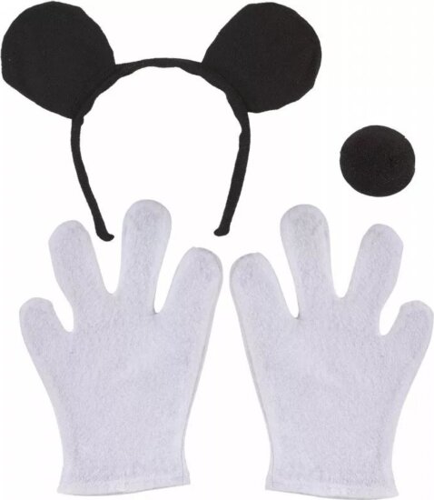 Widmann Egér fülek orr és kesztyű jelmez kiegészítő 3-10 éves gyerekeknek
