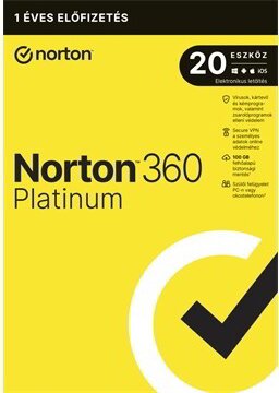 Norton 360 Platinum HUN Online vírusirtó szoftver (20 PC / 1 év)