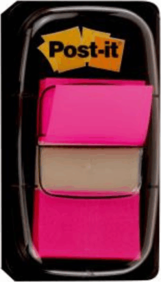 3M Post-it 680-21 25x43mm Jelölőcímke ( 50 lap / tömb) - Rózsaszín