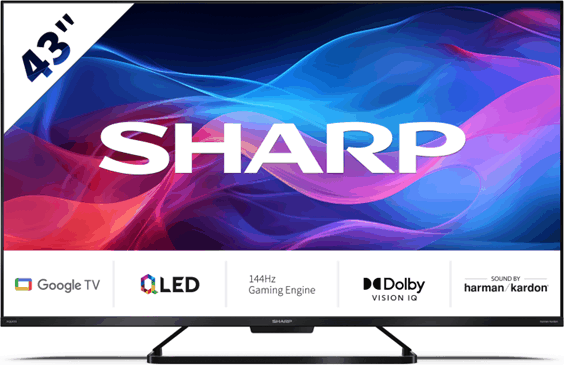 Sharp 43" 43GR8265E 16:9 4K UltraHD QLED Smart Google TV Sharp 43" 43GR8265E 16:9 4K UltraHD QLED Smart Google TV