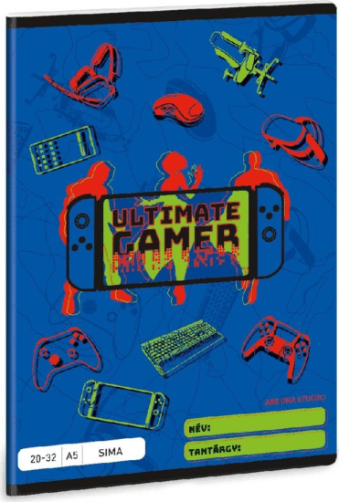 Ars Una Ultimate Gamer A5 32 lapos Sima füzet - Mintás