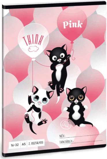 Ars Una Think-Pink A5 32 lapos 2.osztályos vonalas füzet - Mintás