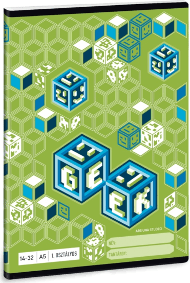 Ars Una Geek A5 32 lapos 1.osztályos vonalas füzet - Mintás