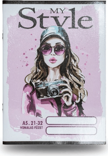 Lynx Design Style A5 32 lapos Iskolai tűzött Vonalas füzet - Többféle