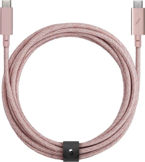 Native Union Belt Cable Pro USB-C apa - USB-C apa Adat és töltőkábel 2.4m - Rózsaszín