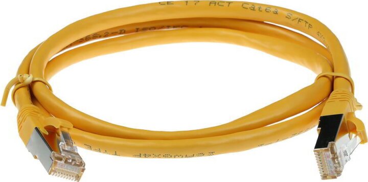 ACT FB6851 S-FTP Cat6a RJ45 Patch kábel 1.5m - Sárga