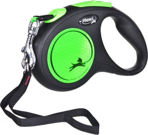 Flexi New Neon M/5m Csévélő szalagos kutya póráz - Neon zöld