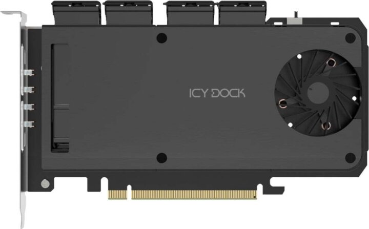 Icy Dock MB204MP-1B ExpressSlot Slide 4× M.2 NVMe SSD PCIe Bővítőkártya