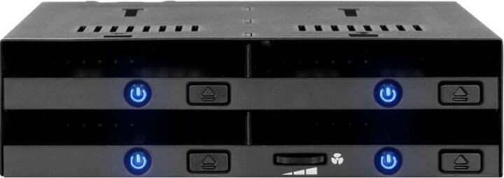 Icy Dock MB014SP-B R1 flexiDOCK 4x 2,5" SATA/SAS HDD/SSD 5,25" Külső Rack Ház - Fekete Icy Dock MB014SP-B R1 flexiDOCK 4x 2,5" SATA/SAS HDD/SSD 5,25" Külső Rack Ház - Fekete