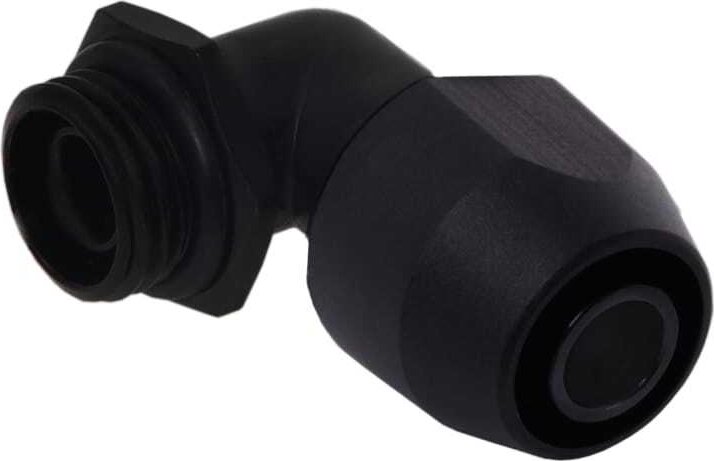 Alphacool 17455 HF 90°-os Forgatható Csavaros Könyök Csatlakozó G1/4" - Fekete