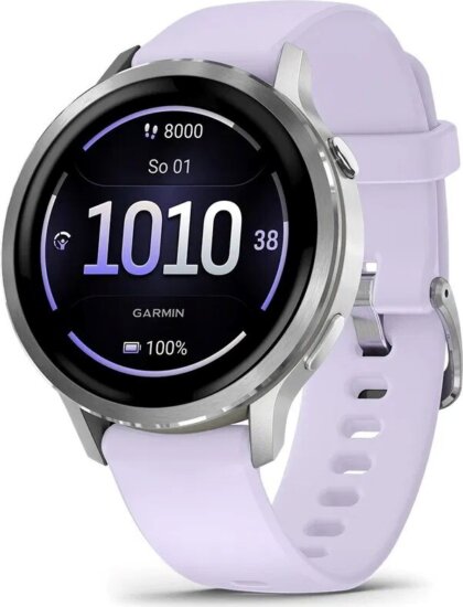 Garmin Venu 4 AMOLED Okosóra 41mm Mályvaszínű Szilikon szíjjal - Ezüst Garmin Venu 4 AMOLED Okosóra 41mm Mályvaszínű Szilikon szíjjal - Ezüst