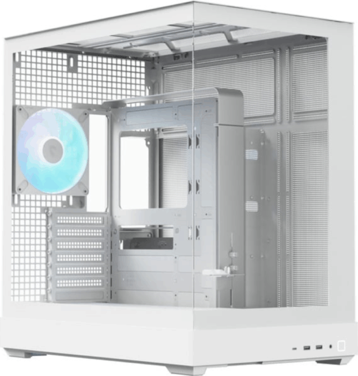 APNX V2-F-WT-v1 ARGB Midi Torony Számítógépház + 4db ventilátor - Fehér