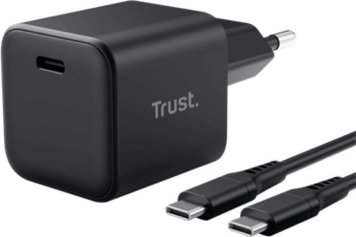 Trust Maxo Ultra-small USB-C Hálózati Gyorstöltő Adapter 65W + USB-C kábel 2m - Fekete Trust Maxo Ultra-small USB-C Hálózati Gyorstöltő Adapter 65W + USB-C kábel 2m - Fekete
