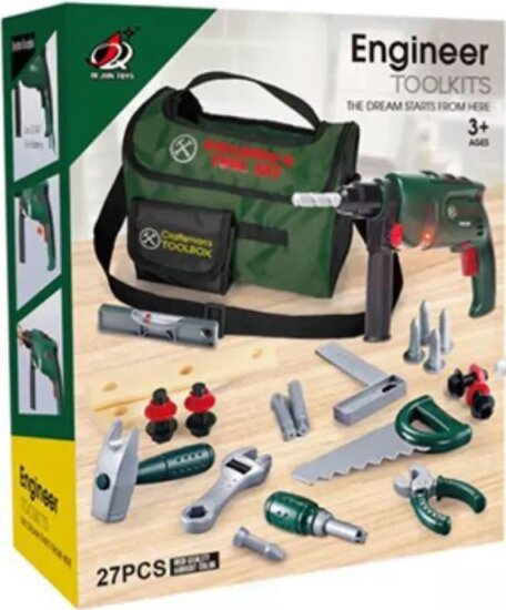 Játék 27 részes Barkács készlet szerelő táskában