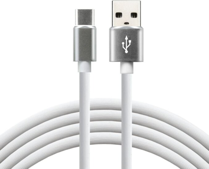 everActive CBS-1CW USB-C 2.0 Apa - USB-A 2.0 Apa Szilikon Adat és Töltőkábel 1m - Fehér