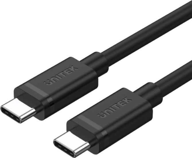 UNITEK Y-C477BK01 USB-C 3.2 Apa - USB-C 3.2 Apa Adat és Gyorstöltő Kábel 60W 2m - Fekete