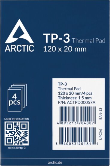 ARCTIC COOLING TP-3 Hővezető lap (120 x 120 x 1,5 mm, 4db) ARCTIC COOLING TP-3 Hővezető lap (120 x 120 x 1,5 mm, 4db)