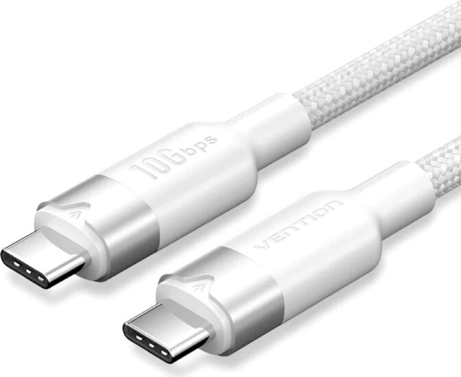 Vention TRGWF USB-C 3.2 Apa - USB-C 3.2 Apa Adat és Töltőkábel 1m - Fehér