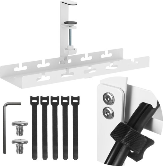 Maclean MC-105 W Asztalra fogatható acél kábelrendező - Fehér