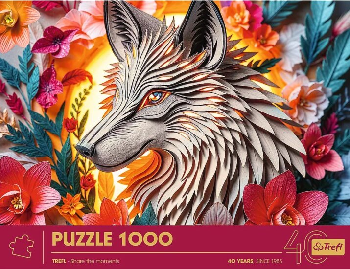 Trefl: 40. születésnap Paper Art - Farkas 1000 darabos puzzle