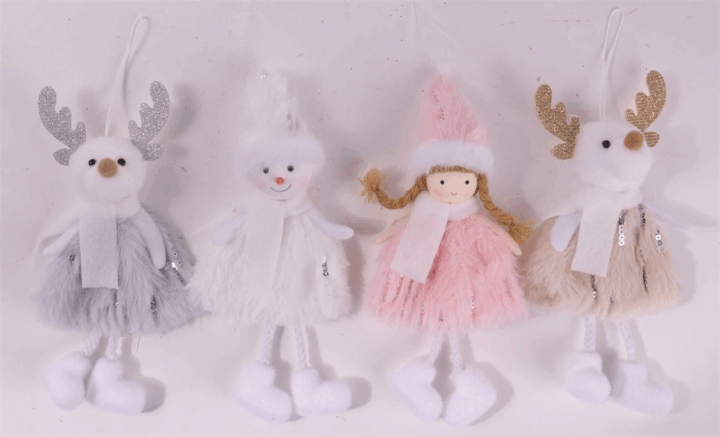 Iris textil akasztós karácsonyi dekorációs figura 16 cm - Többféle