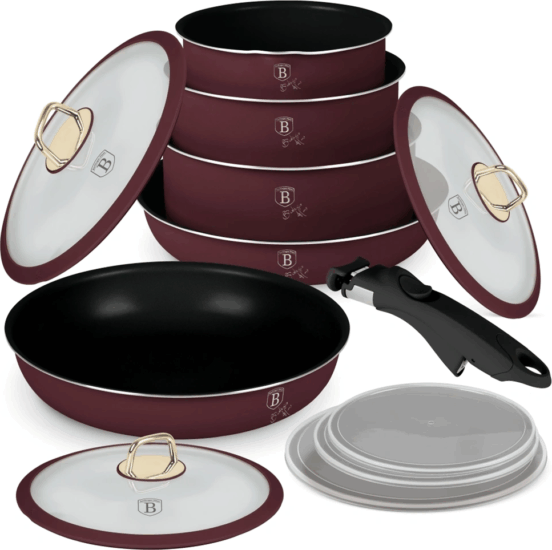 Berlinger Haus BH/8250 Serpenyő készlet levehető fogantyúval (12db) - Bordó Berlinger Haus BH/8250 Serpenyő készlet levehető fogantyúval (12db) - Bordó