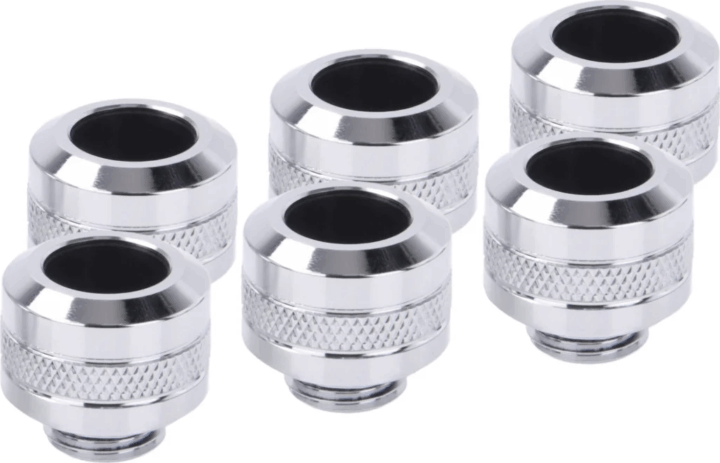 Alphacool Eiszapfen PRO 13mm merevcsöves csatlakozó Adapter G1/4 apa - G1/4 anya 6db - Króm
