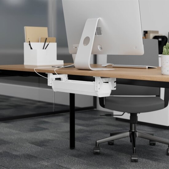 Maclean MC-106 W Asztal aljára csavarozható kábelrendező - Fehér