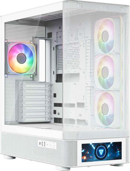 MODECOM Volcano Volcano AQ500 ARGB Midi torony számítógépház + 4db 120mm ventilátor - Fehér