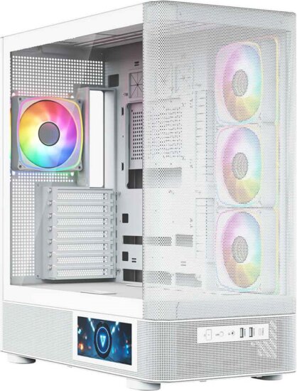 MODECOM Volcano Volcano AQ400 ARGB Midi torony számítógépház + 4db 120mm ventilátor - Fehér MODECOM Volcano Volcano AQ400 ARGB Midi torony számítógépház + 4db 120mm ventilátor - Fehér