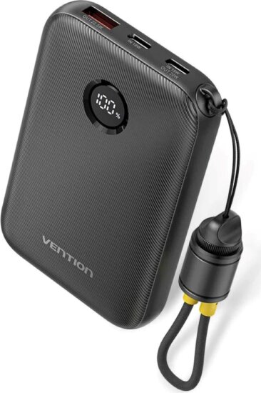 Vention FKAB0-C Powerbank 10000mAH 22.5W (1.5-3A / 5-12V) - Fekete