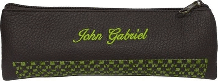 John Gabriel Kiwi hímzett Töltetlen Henger alakú bőr tolltartó - Fekete/Zöld John Gabriel Kiwi hímzett Töltetlen Henger alakú bőr tolltartó - Fekete/Zöld
