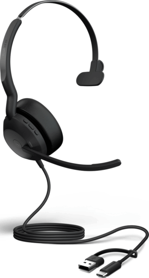 Jabra Evolve2 50 MS USB-C/A Bluetooth Mono Headset - Fekete