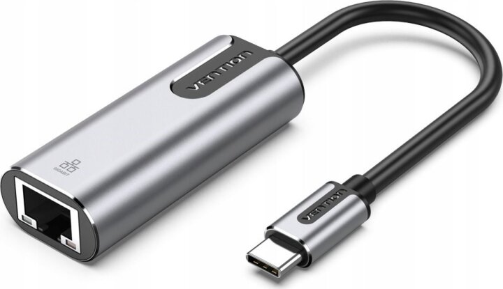 Vention CFNHB USB-C apa - RJ45 Gigabit anya Átalakító Adapter 0.15m - Ezüst/Fekete
