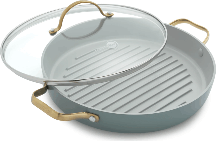 GreenPan Padova Reserve Grill Serpenyő Üveg fedéllel 28cm - Kék