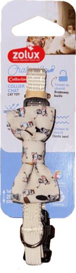 Zolux Macskanyakörv csokornyakkendővel - Bézs